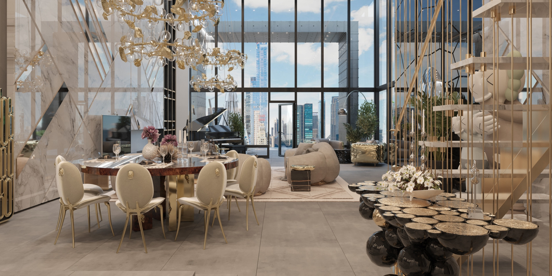 Contemporary New York Penthouse Dining