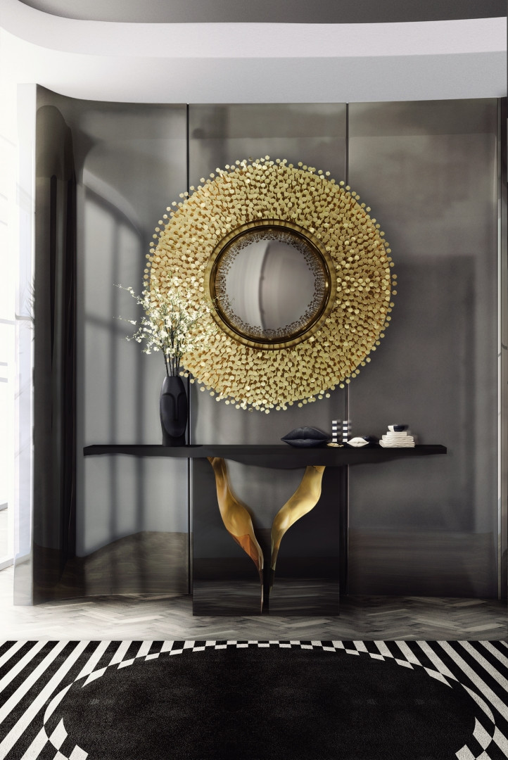 Dark and Gold Themed Hallway