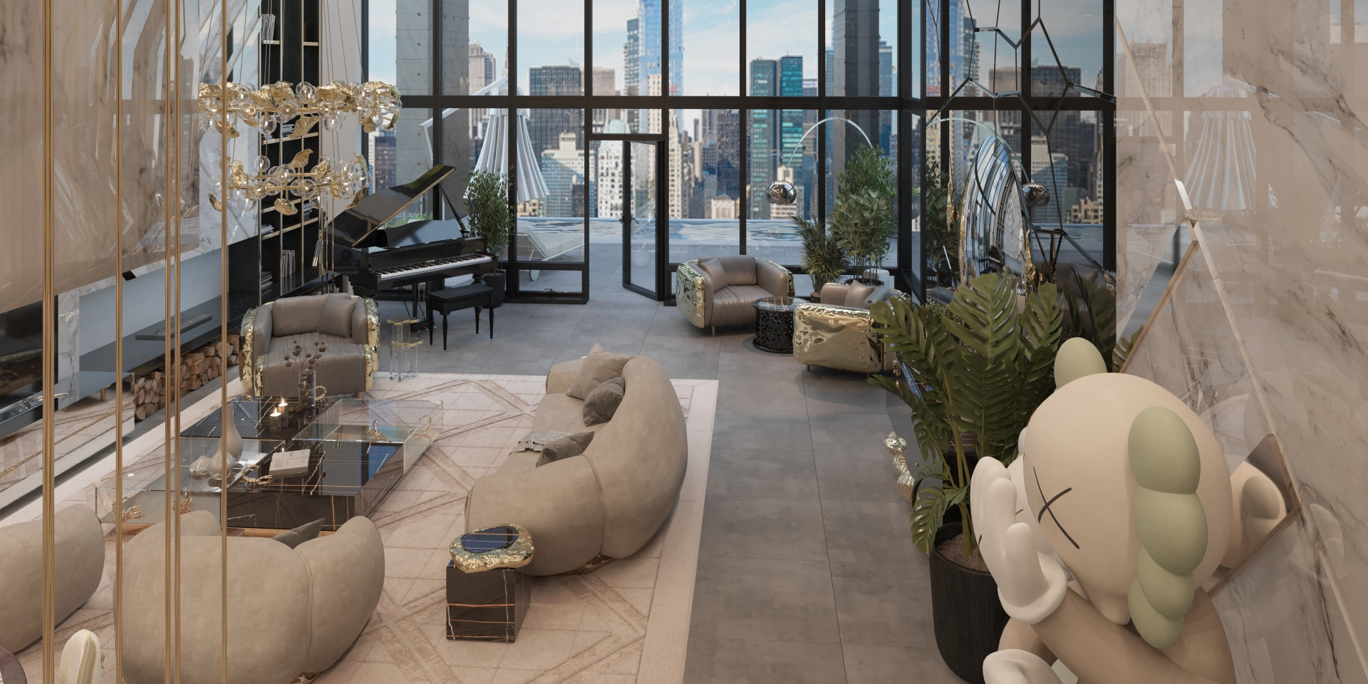 New York Sophisticated Living Room