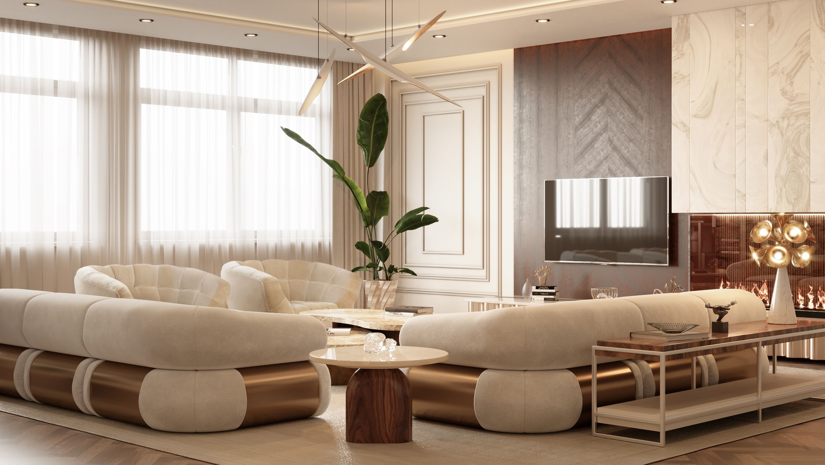 living room - AN EXCEPTIONAL CONTEMPORARY MODERN 16 MILLION PENTHOUSE IN MONACO