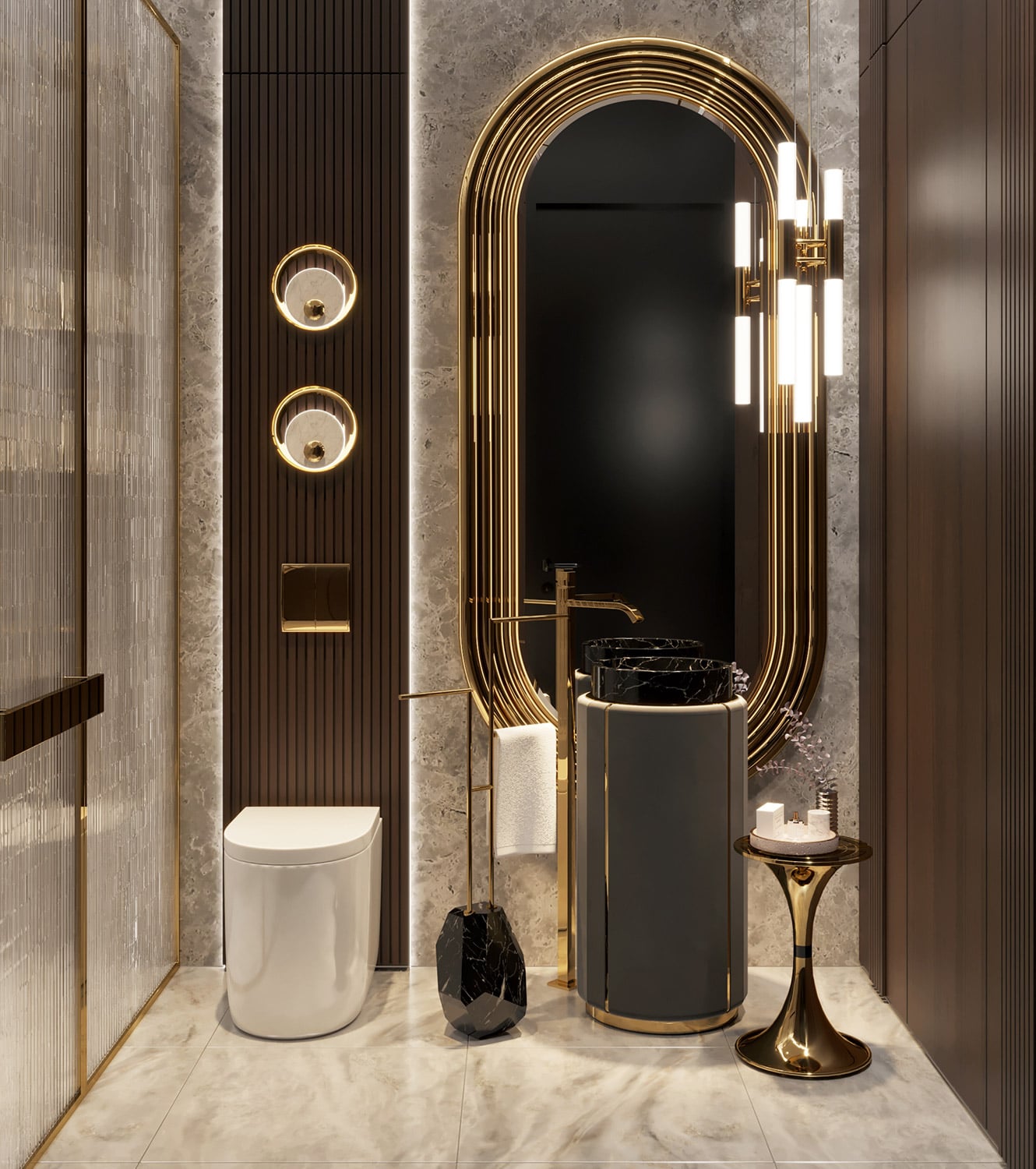 powder room - HIGH-END CONTEMPORARY CONDO IN LOS ANGELES